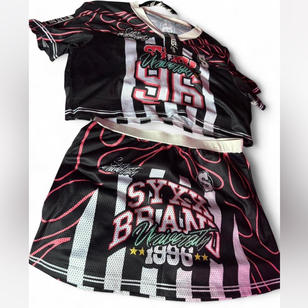 Jersey crop top and skirt set (NWT)